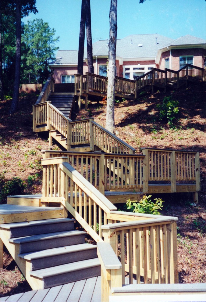 Example of a large eclectic backyard deck design in Atlanta