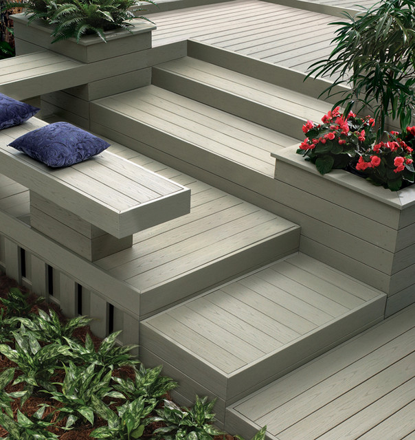 Azek Deck, Rail, Trim, & Paver Beach Style Deck New York by