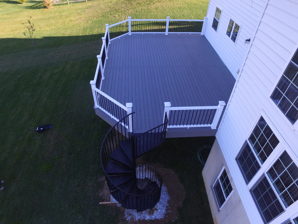 Azek Deck with Spiral Staircase Modern Deck Philadelphia by
