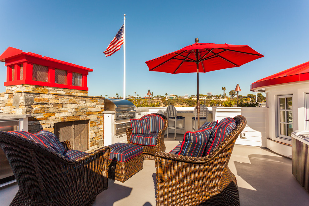 Inspiration for a nautical terrace in Orange County.