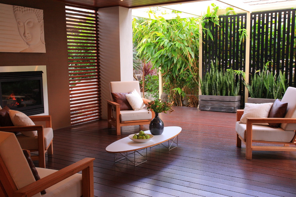 Inspiration for a deck remodel in Sydney with a fire pit