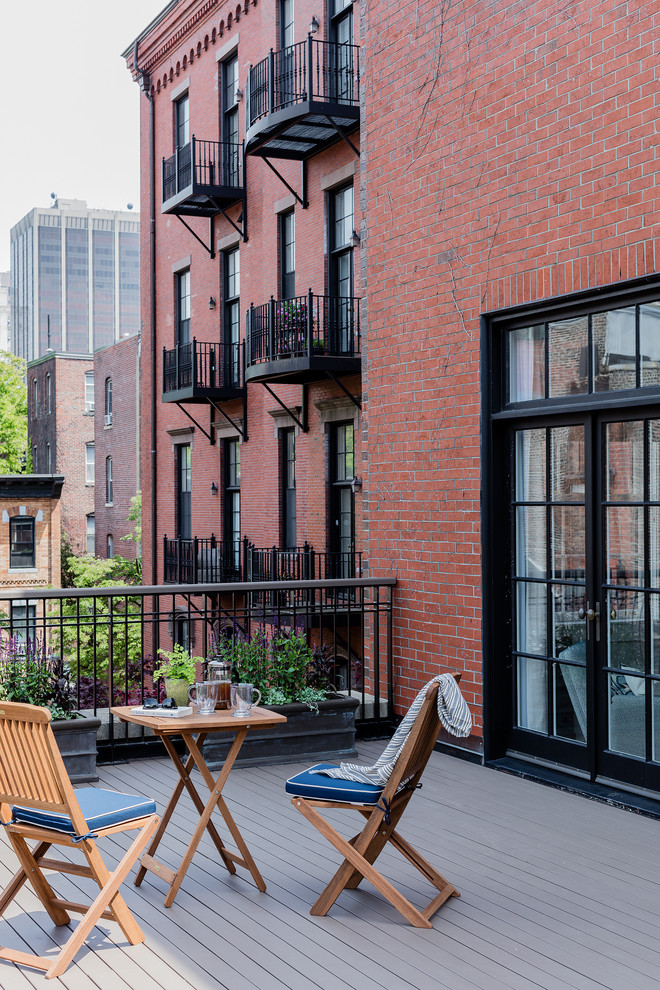 Inspiration for a classic terrace in Boston with no cover.