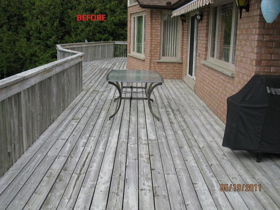 This is an example of a large contemporary back terrace in Toronto with no cover.