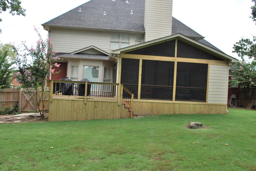 Birmingham, AL, Deck and Screened Porch with Outdoor Fireplace