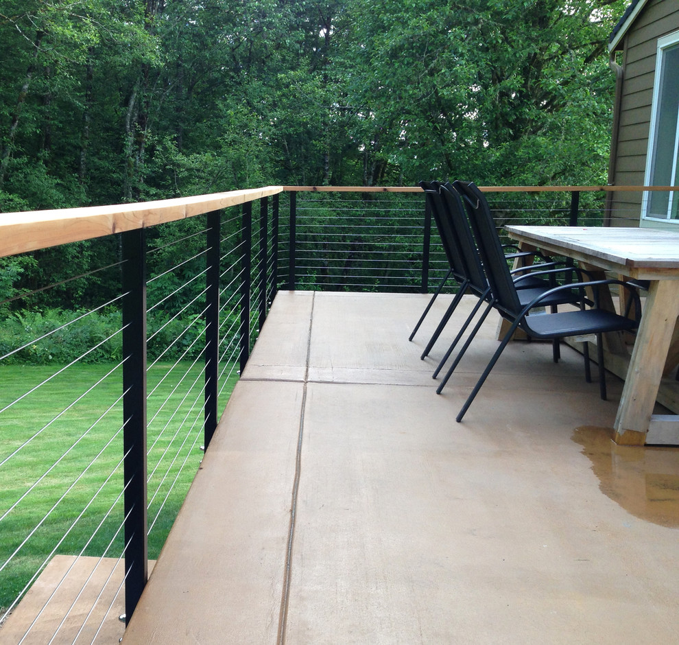 Black Aluminum Posts, Cable Infill, & Customer-Supplied Top Rail in ...