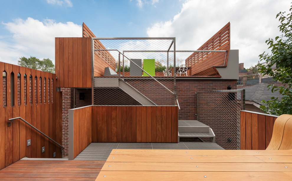 Ispirazione per una terrazza minimal di medie dimensioni e sul tetto