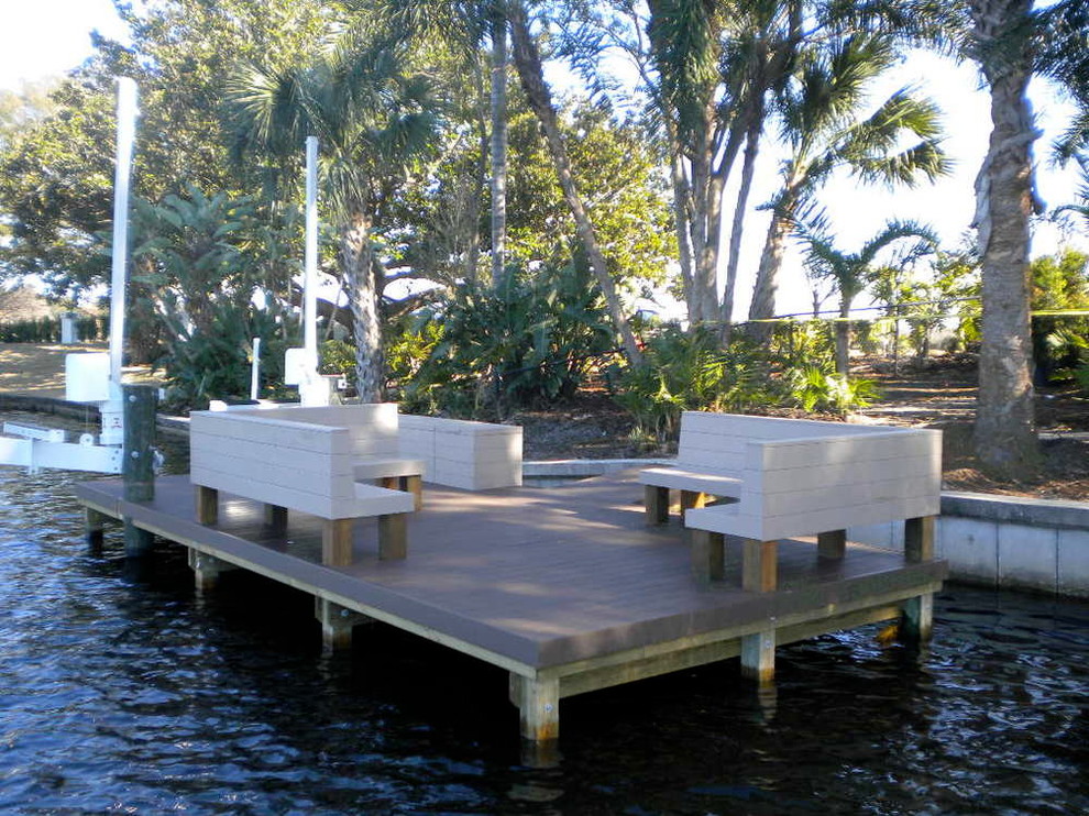 Builtin Dock Benches Contemporary Deck Orlando by Fortress