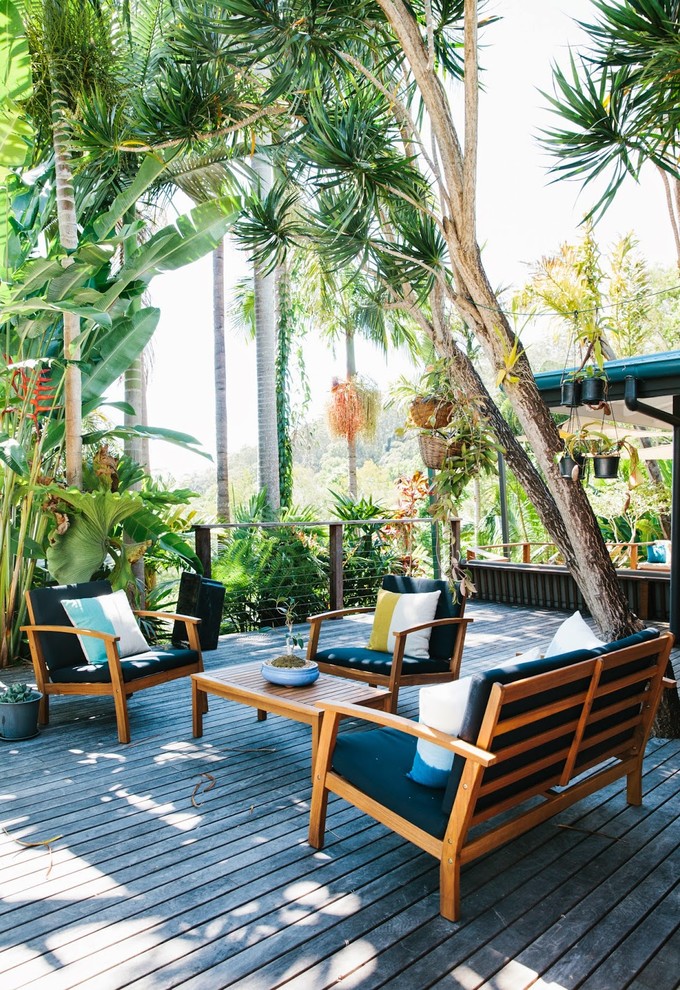 Foto de terraza exótica sin cubierta