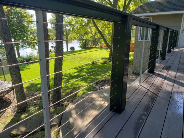 Cable Rail Azek Hickory Decking Terrasse Chicago Von Ondeck Houzz