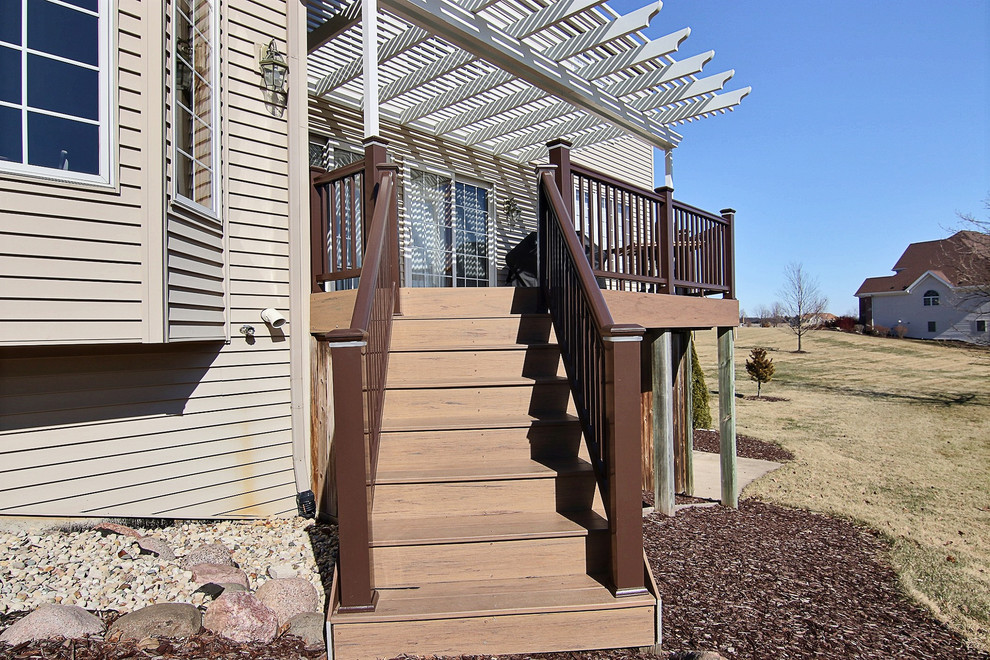 Caledonia Two Story Deck with Pergola Traditional Deck Chicago