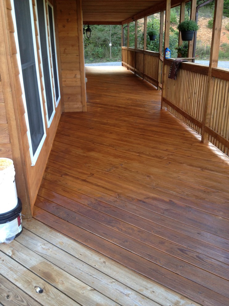 Cedar House Stained with DEFY Extreme Wood Stain Rustic Deck
