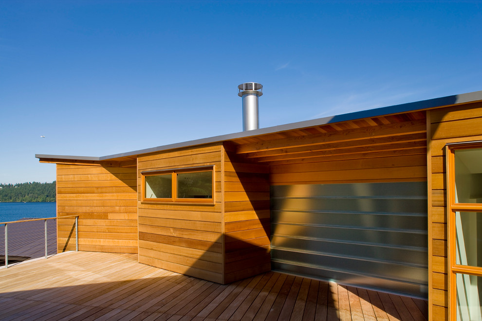 Diseño de terraza contemporánea grande en azotea