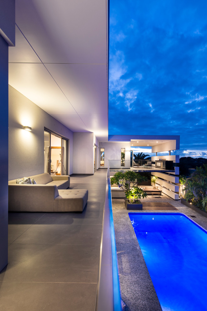 Große, Überdachte Moderne Terrasse mit Grillplatz in Perth