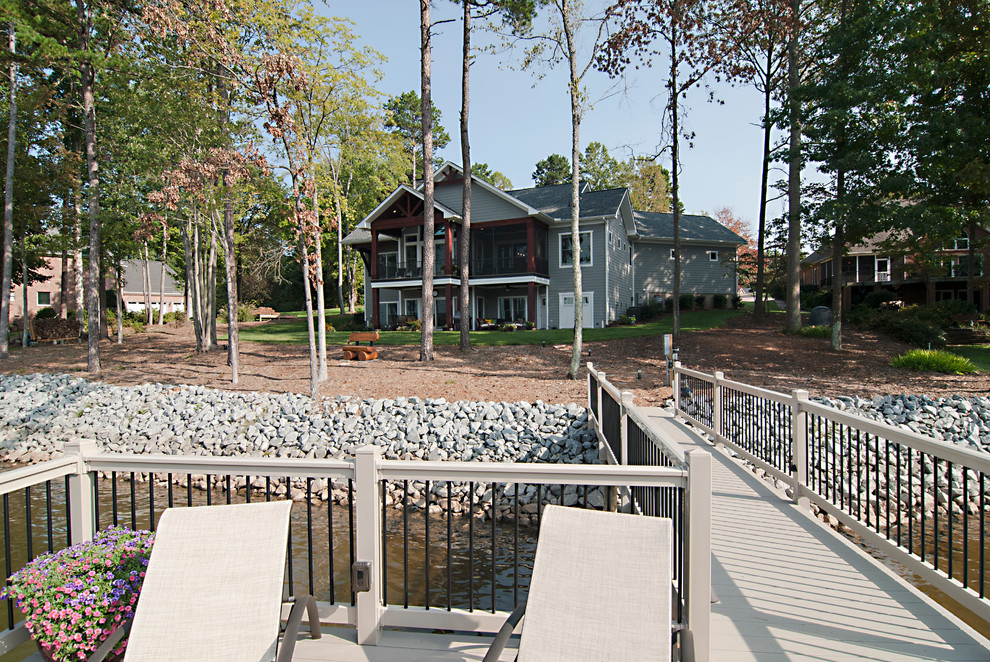 Photo of a medium sized traditional back terrace in Charlotte with a dock and no cover.
