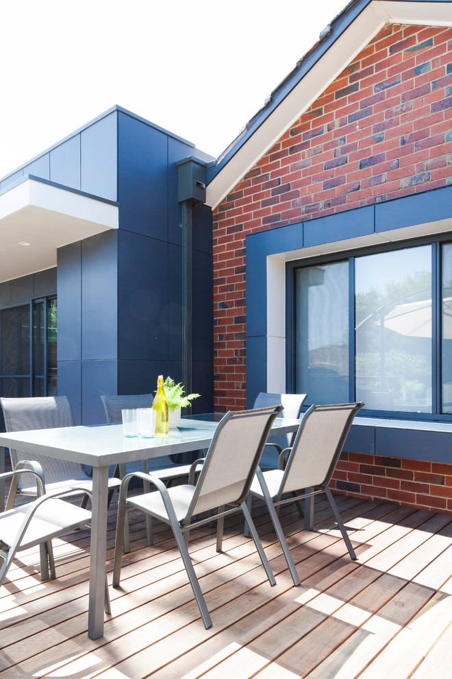 Mittelgroße Moderne Terrasse hinter dem Haus in Melbourne