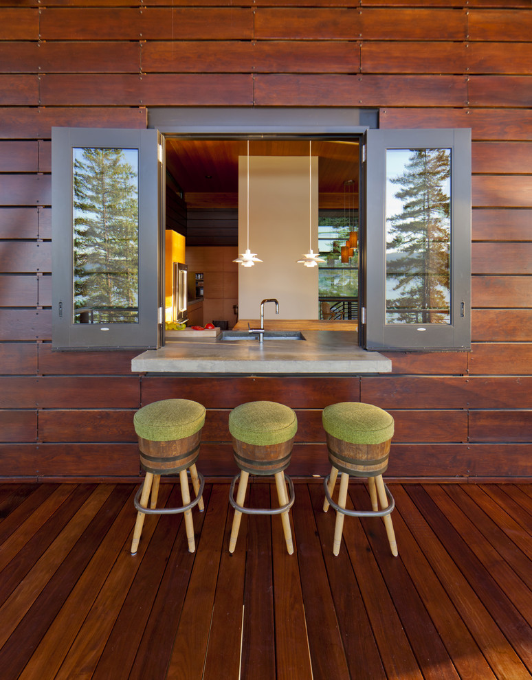 Inspiration for a contemporary terrace in Seattle with a bar area.