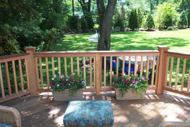 Colonial Rail and Ipe Deck in Scarsdale, NY - Traditional - Terrace