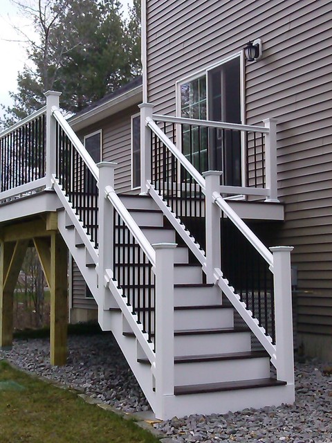 Composite Deck With Black Metal Balusters On White Railings Is Stunning   Composite Deck With Black Metal Balusters On White Railings Is Stunning Jws Custom Decks Llc Img~1fd19f02087ff964 4 6579 1 5a80f7f 