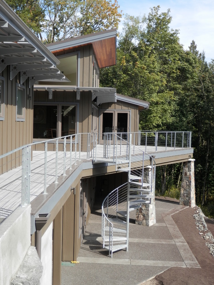 Diseño de terraza contemporánea de tamaño medio sin cubierta