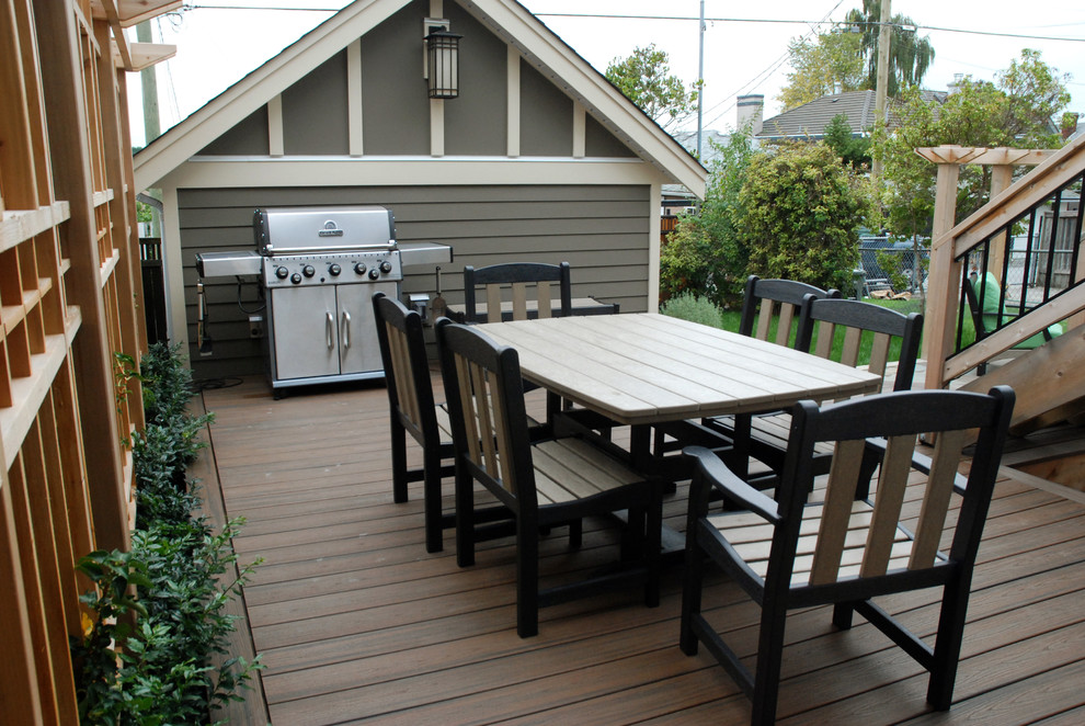Example of a trendy deck design in Vancouver