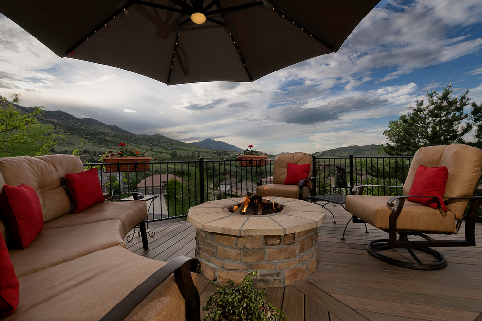 Cool Composite Deck with Fire Pit Traditional Deck Denver by Kona Contractors Houzz