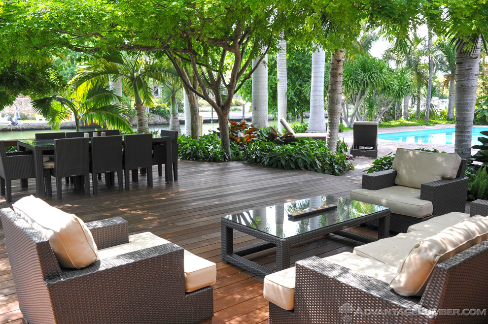 Inspiration for a tropical deck remodel in Miami