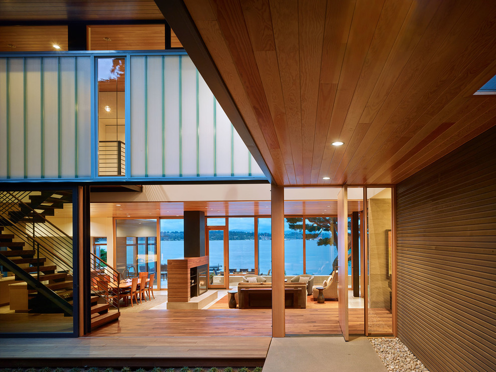 Inspiration for a contemporary deck remodel in Seattle with no cover