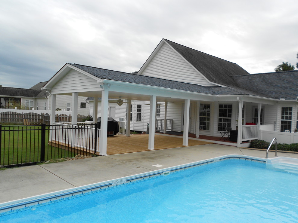 Covered Patio Traditional Deck Raleigh by Kingsford Siding