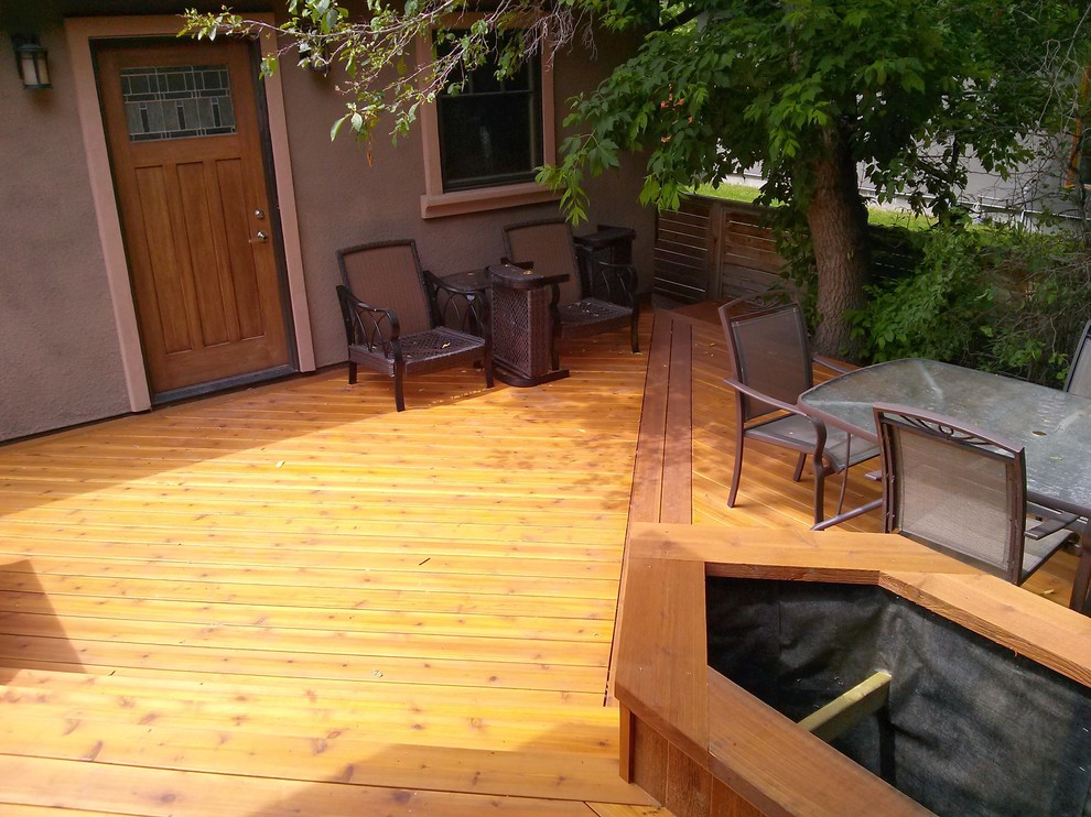 Cozy outdoor deck Traditional Deck Calgary by Building Art Houzz