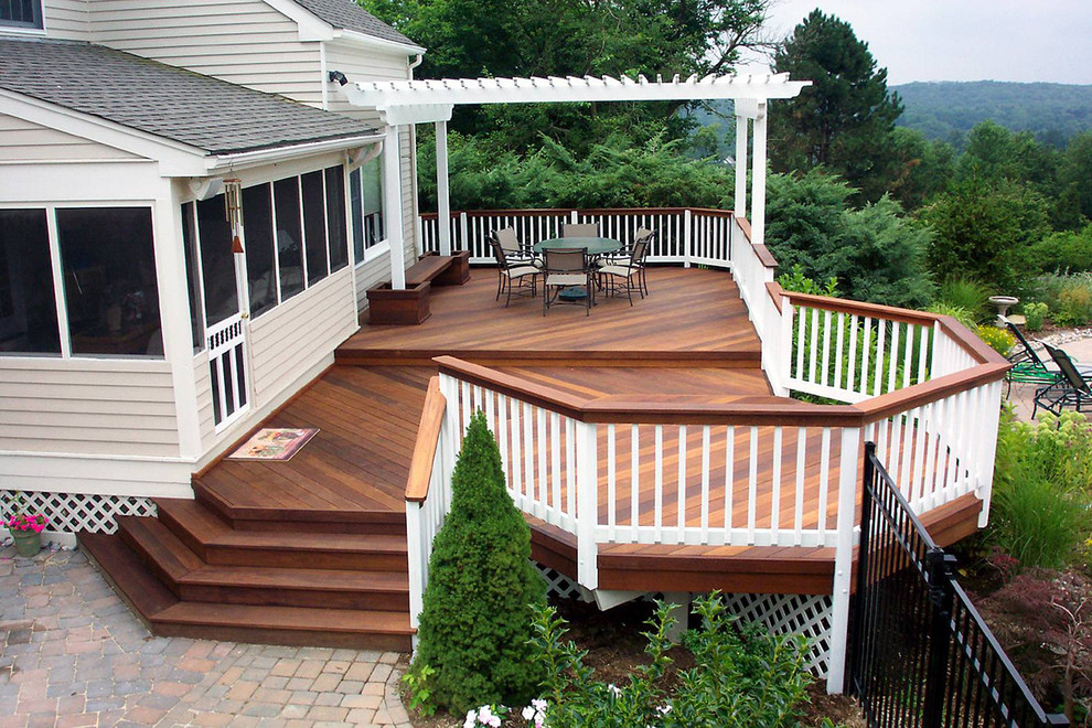 Custom Built Pressured Treated Wood Decks and Fiberglass Pergola Deck