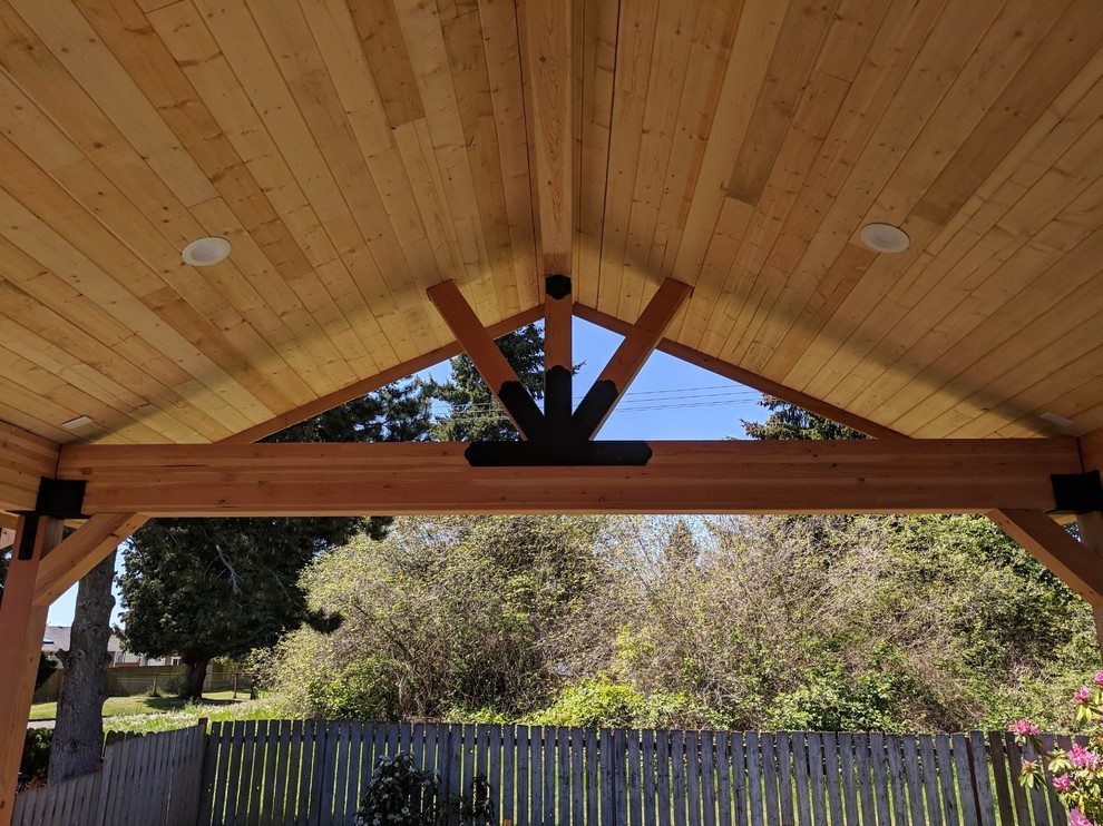 Custom Deck Update and Over Hang Roof Transitional Deck Seattle