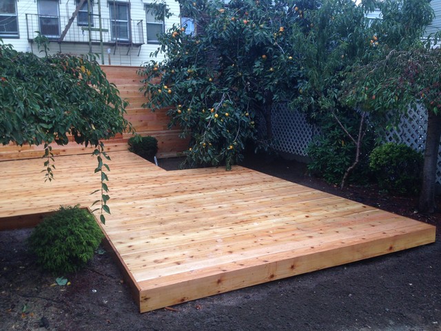 Custom Ground Level Cedar Deck - Terrace - New York - by Stellar Decks