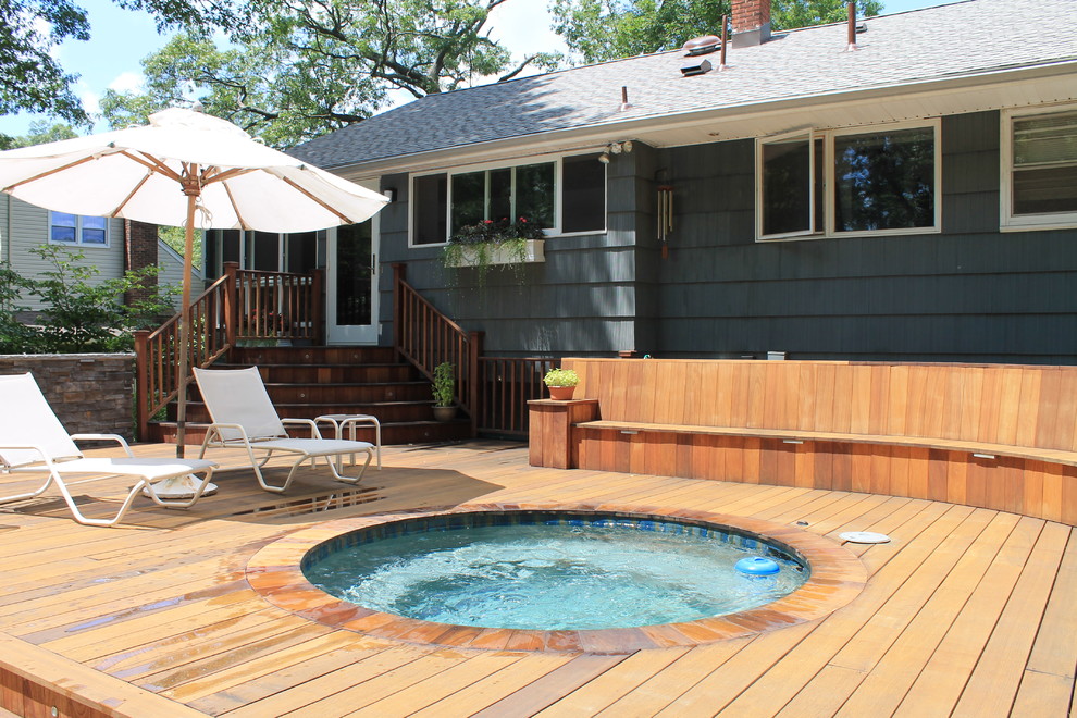 Deck - small traditional backyard deck idea in New York with no cover