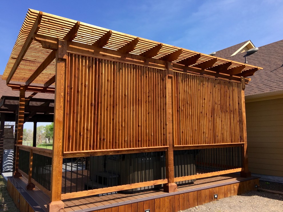 Photo of a medium sized classic back terrace in Austin with a pergola.