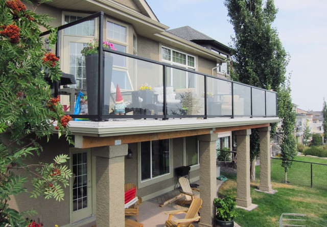 Deck Over Walkout Basement Custom Aluminum Walkout Basement Railing
