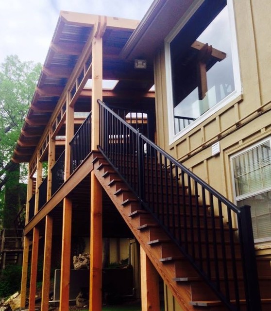 Deck with Pergola Montagne Terrasse en Bois Kansas City par