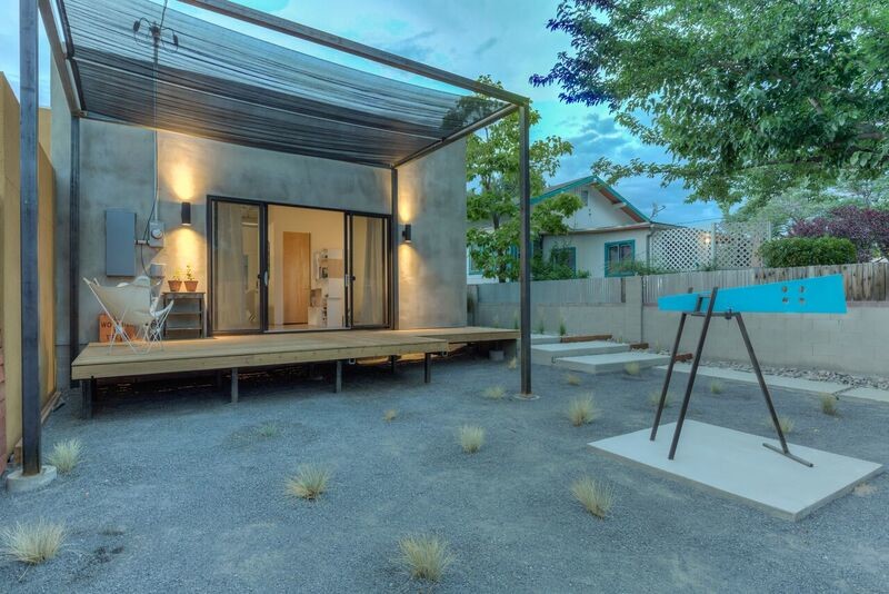 Design ideas for an urban back terrace in Albuquerque.