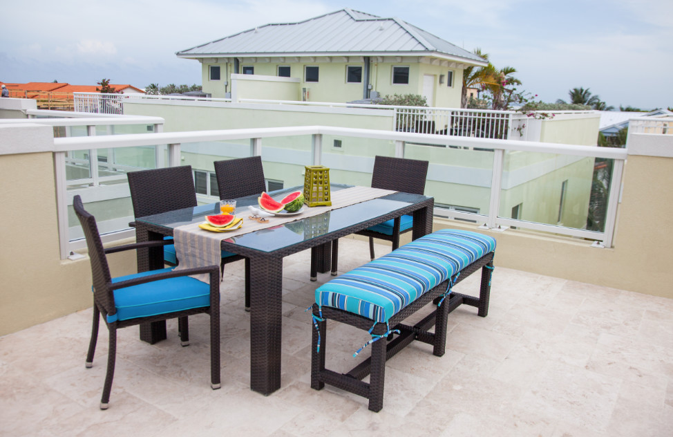 Design ideas for a coastal terrace in Miami.