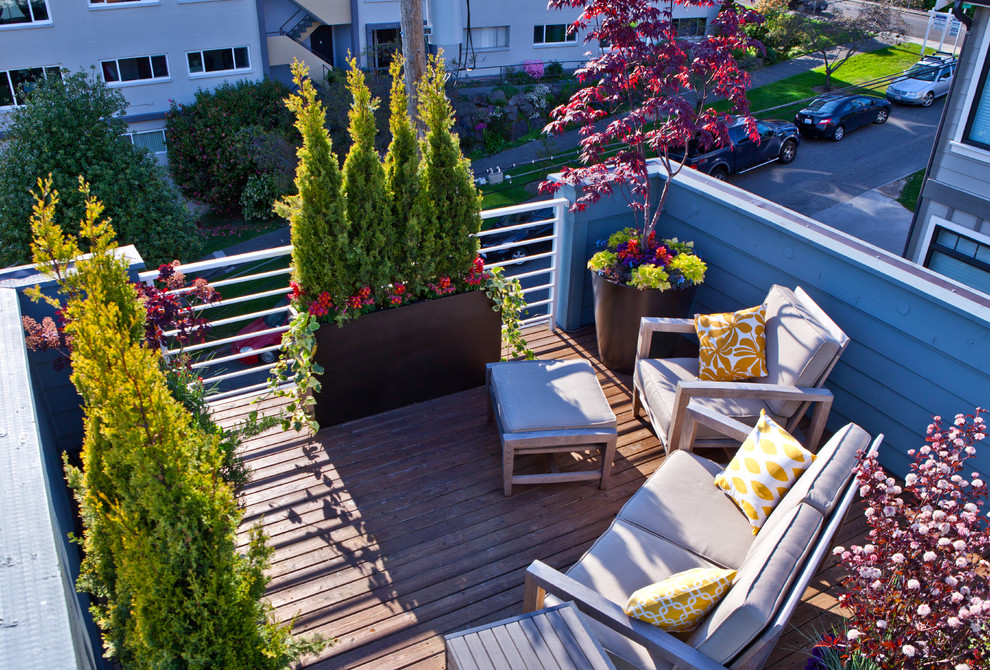Eclectic Small Townhouse Courtyards Contemporary Deck Seattle