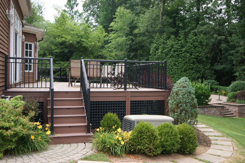 Elegant deck design from interior to poolside - Traditional - Deck ...