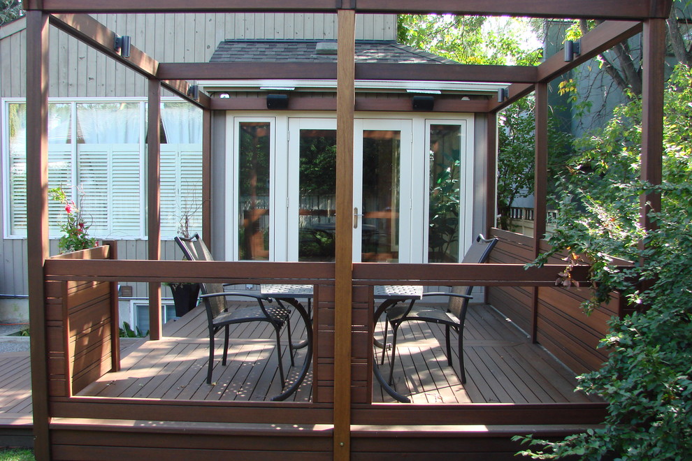 Exotic Decking, Privacy Screen, and Post & Beam Frame Traditional