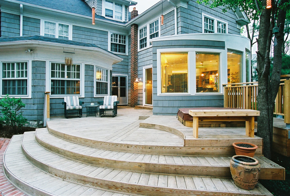 Mid-sized trendy backyard deck photo in Kansas City with no cover