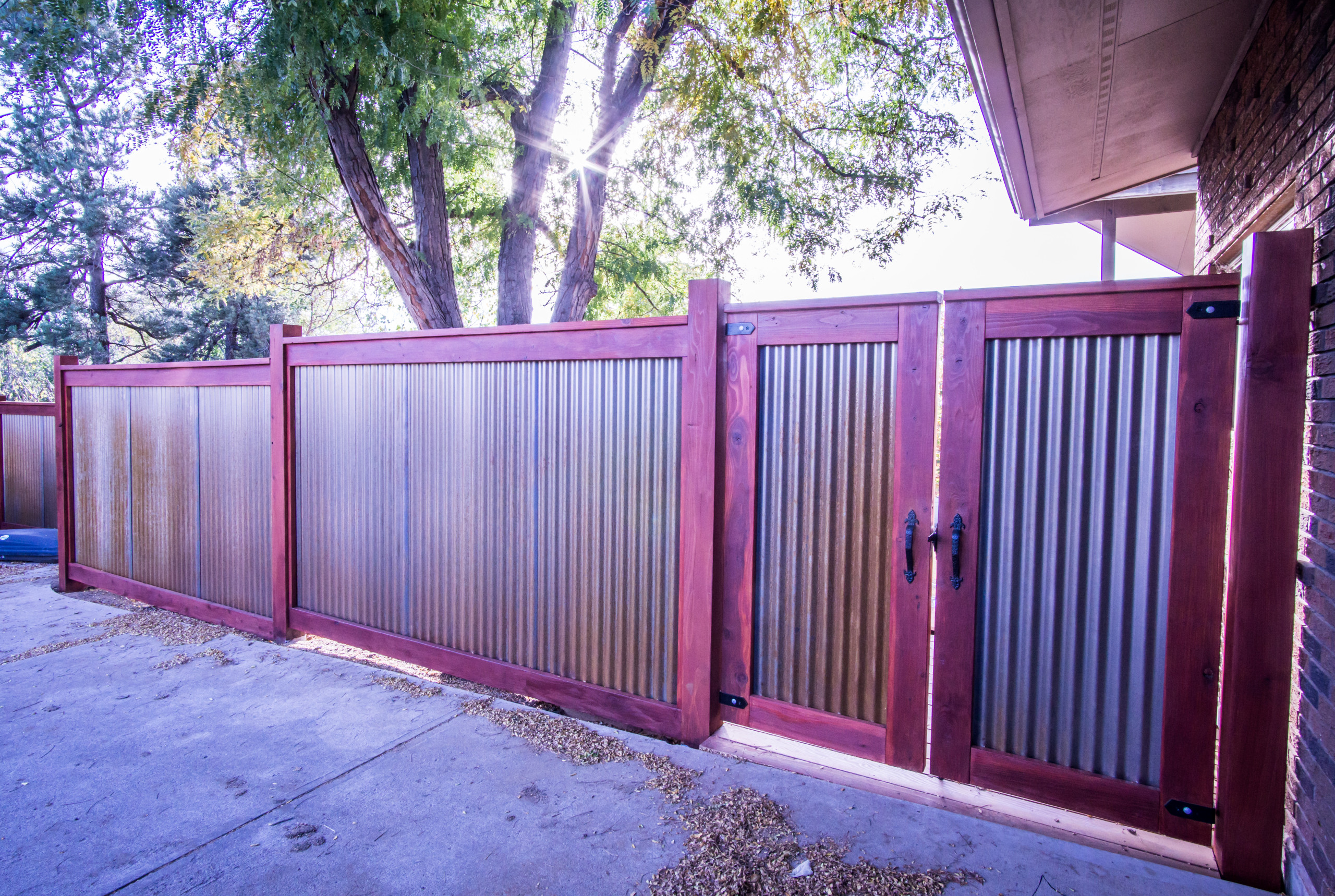 Corrugated Metal Fence Houzz, Corrugated Metal Fence Panels Canada