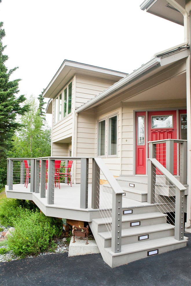 Front Entry Deck with Inlaid Deck Lighting Craftsman Deck Other