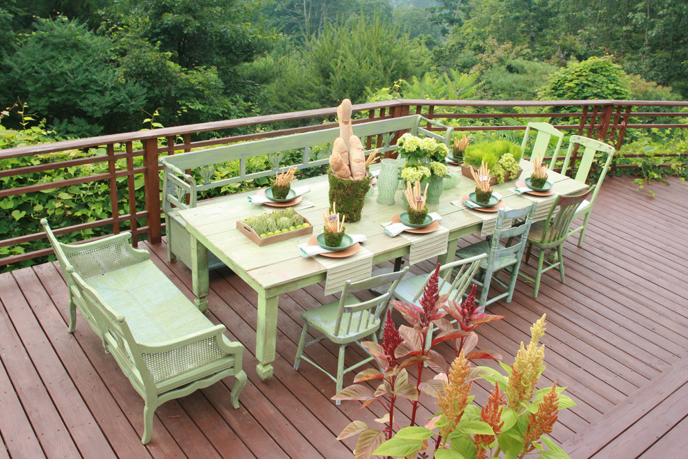 Gardens And Terrace Rustic Deck, Shabby Chic Outdoor Table