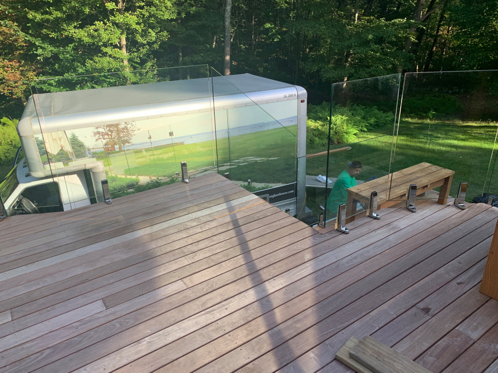 Glass Deck Guardrail, Wayland, MA - Contemporary - Deck - Boston - by ...