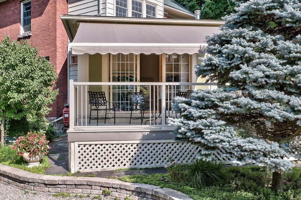 Glass railing, awning & aluminum decking Traditional Deck Ottawa by Shadepro Houzz