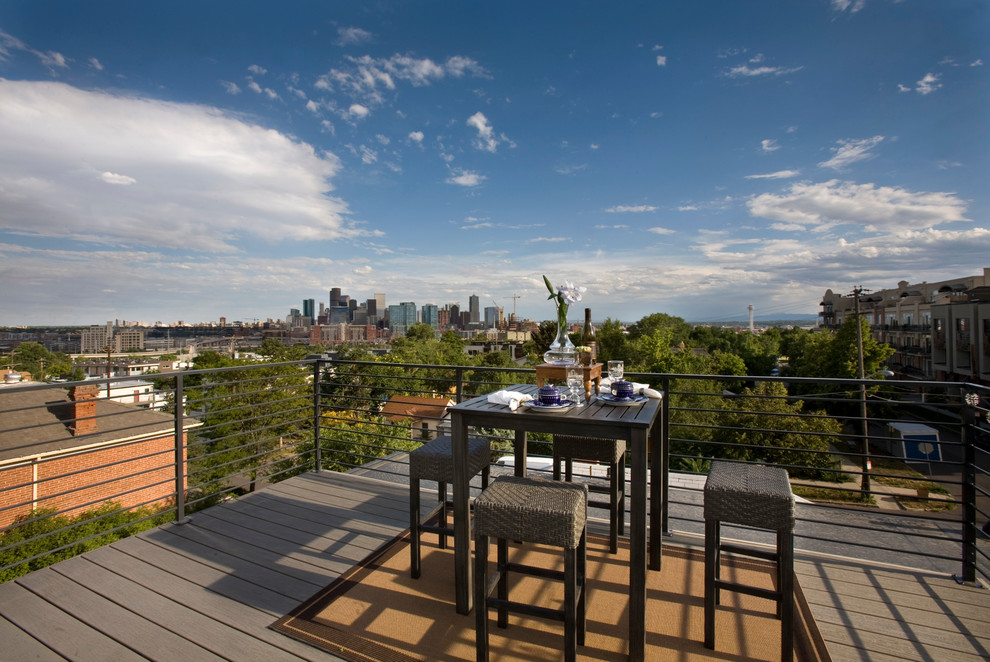 Inspiration for a modern deck remodel in Denver with no cover