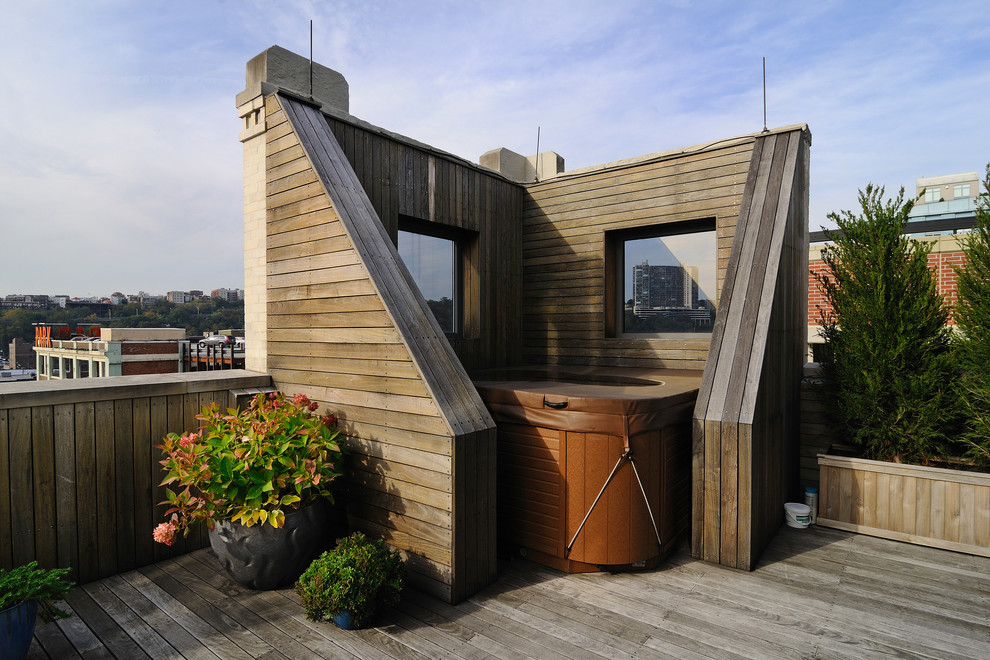 Immagine di una terrazza minimal sul tetto e sul tetto