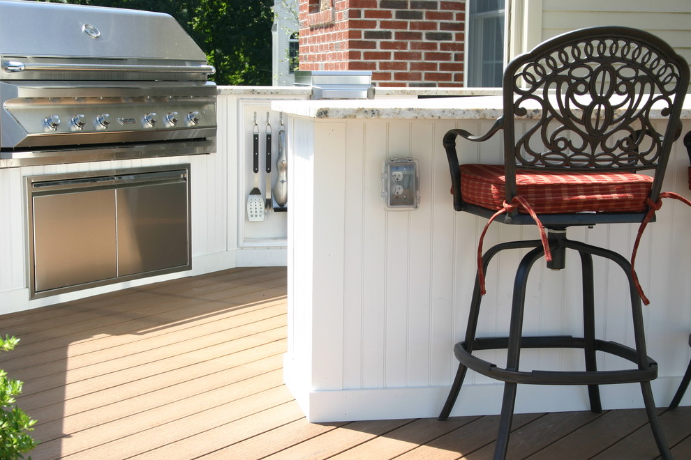 Hillsborough Outdoor Kitchen and Shade Structure Traditional Deck